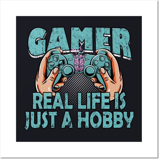 Gaming Controller Slogan Gamer Gifts Wall Art by Foxxy Merch